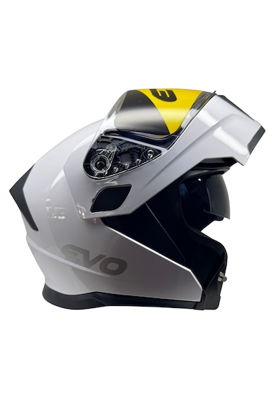 Kask Evo Marka Vizörlü Çeneden Açılır Açık Beyaz