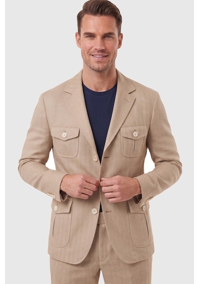 Deepsea Erkek Camel Safari Ceketli Slim Fit 2'li Takım Elbise Pileli Duble Paça Pantolon 2600723 Deepsea Erkek Camel Safari Ceketli Slim Fit 2'li Takım Elbise Pileli Duble Paça Pantolon 2600723
