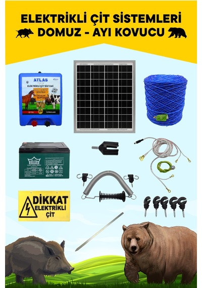 Atlas Elektrikli Çit 5 Yıl Garanti 1000mt Set Ömürlük Ürün No2