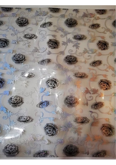 Şeffaf Masa Örtüsü 1,7 Mm Kalın Desenli Pvc Kaymaz Masa Örtüsü (543902993)