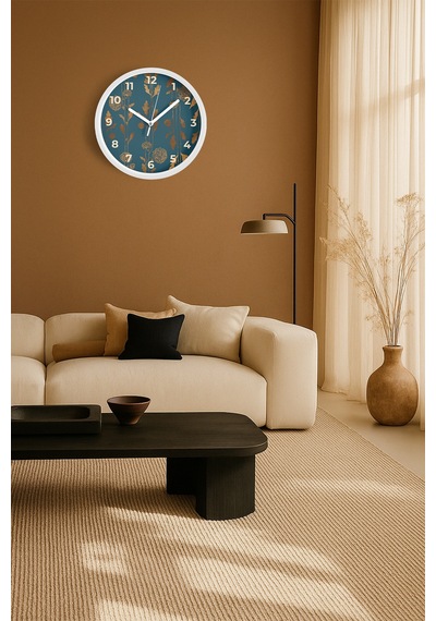 Modern Duvar Saati - 30cm - Önü Camlı Beyaz Kasa - Sessiz Mekanizma-jh0774 Beyaz