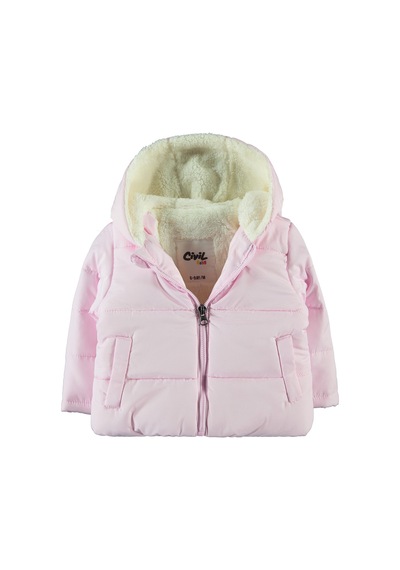 Civil Girls Civil Baby Kız Bebek Kapüşonlu Mont Şeker Pembesi Pembe