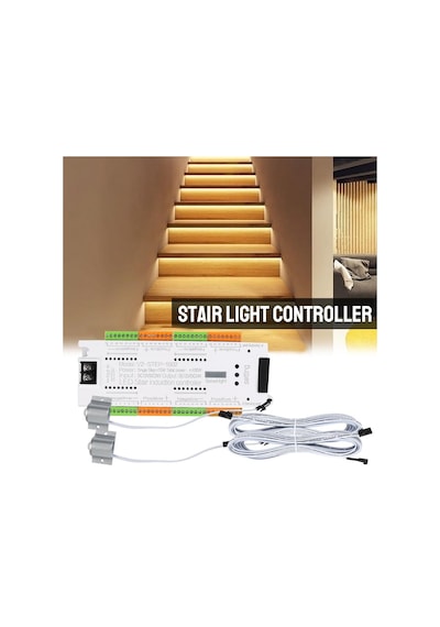 Akıllı Merdiven Aydınlatması Lamba Pır Hareket Sensör Step-1002 Basamak Adım Kontrol 12v-24v Kontrol Sistemi Smd Cob Tek Renkli Led Şerit Cihaz Beyaz