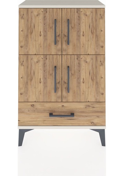 Arges Komodin 4 Raflı Tek Çekmeceli 4 Kapaklı 60x30x96 Aytaşı... Aytaşı