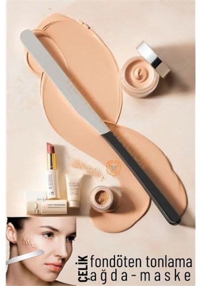 Maske Sıvı Fondöten Tonlama Spatulası Çelik Çok Renkli