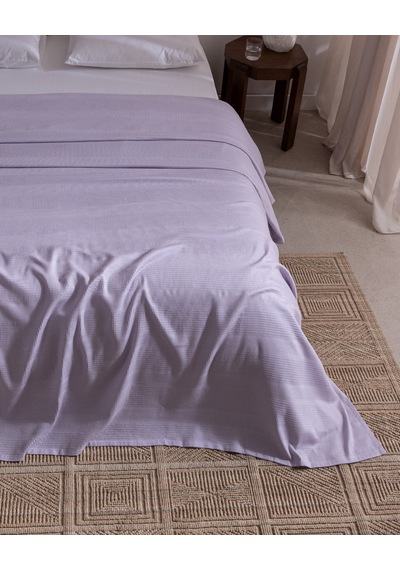 Mathilda King Size Pamuklu Ecocell Düz Pike - Lila 8684427307793 Çok Renkli