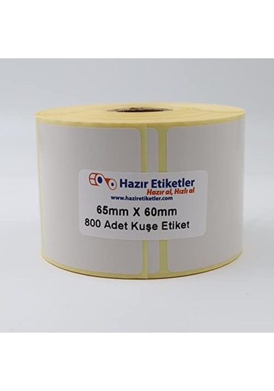 Al Hızlı Al Kuşe Etiket 65mm X 60mm Ruloda 800 Adet 40mm Çapında Baskısız Barkod Yazıcı Etiketi Diğer