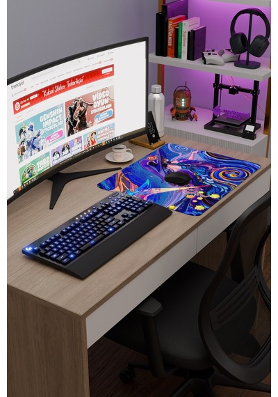 Mona Genshin Impact Anime Gacha V3 - 48x40 Xl Gaming Mouse Pad Fare Altlığı