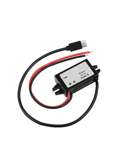 12.2v / 24v To Type-c 5v 3a Modül F35j5v3a 30cm Usb Kablolu Su Geçirmez Şarj Telefon Araba