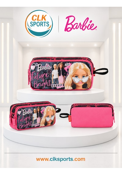 Barbie Okul Çantası , Kalem Kutusu , Lisanslı Çelik Matara Pembe