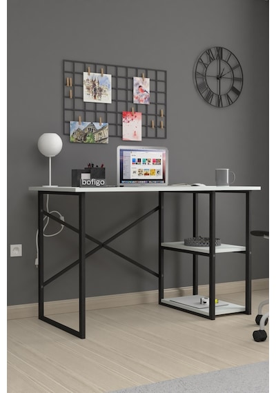 Bofigo 2 Raflı Çalışma Bilgisayar Masası 60 x 120 CM Kafka Beyaz Bofigo 2 Raflı Çalışma Bilgisayar Masası 60 x 120 CM Kafka Beyaz