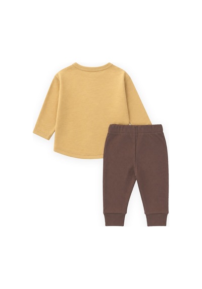 Cigit Nakışlı Mevsimlik Bebe Takımı 0-3 Yaş Sundres sarı