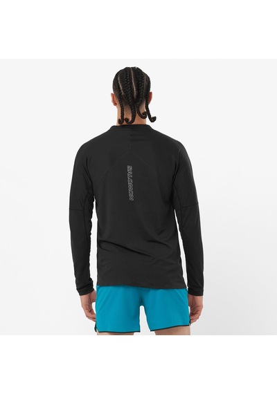 Salomon Sense Aero Ls Erkek Siyah T-shirt Lc2187000 Çok Renkli