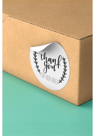 90 Adet Thank You For Your Order Teşekkür Etiketi 3x3cm St2017 Çok Renkli