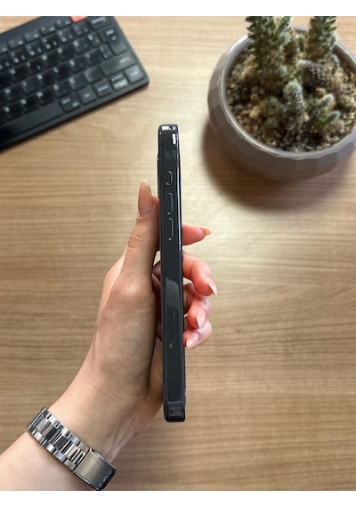 Apple Uyumlu iPhone 16 Pro Max Animasyonlu Stylus Silikon Kılıf Siyah