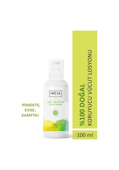 INCIA %100 Doğal Koruyucu Vücut Losyonu Sprey Yenidoğan Bebek Çocuk İçin Limon Okaliptus Vegan 100 ml