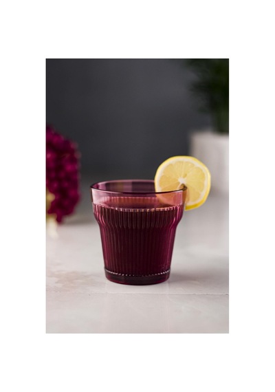 Akrilik Mürdüm Tekli Kısa Bardak & Su Meşrubat Kahve Yanı Bardağı 300 Ml Cam Değildir Diğer