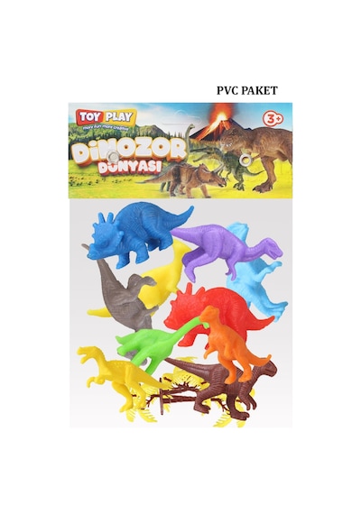 Toy Play 12 Parça Renkli Mini Dinozor Figür Seti 4-6 Cm Sku683