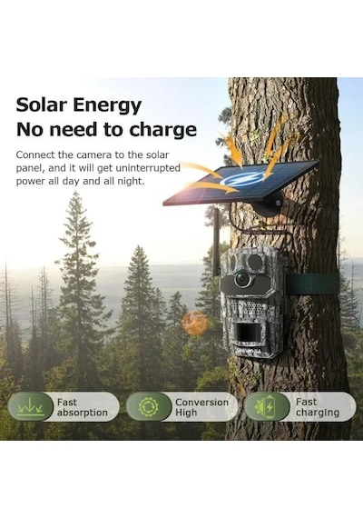 Avenır 3mp Gps Black Light 4g Kamuflaj Fotokapan Solar Kamera Av-s443h