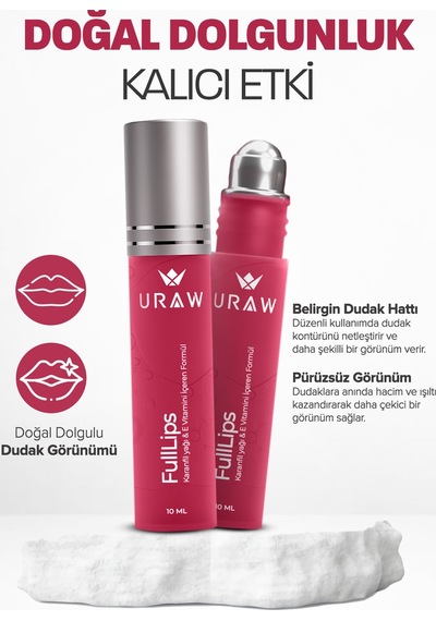 Uraw Full Lips Dolgun Görünüm ve Işıltı Etkili Dudak Dolgunlaştırıcı 10 ML
