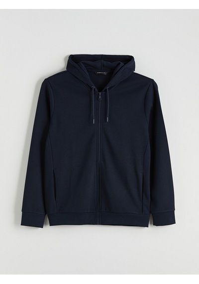 Lcwaıkıkı Basic Lacivert Kapüşonlu Erkek Fermuarlı Sweatshirt