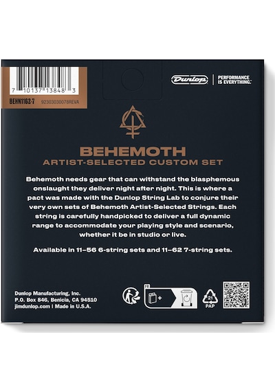 Jim Dunlop Behn11627 Behemoth Eg-nkl 7 Telli Elektro Gitar Teli 11/62