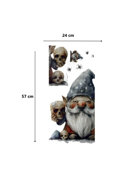 Gotik Cüce Ve Kafatası Halloween Duvar Sticker Seti