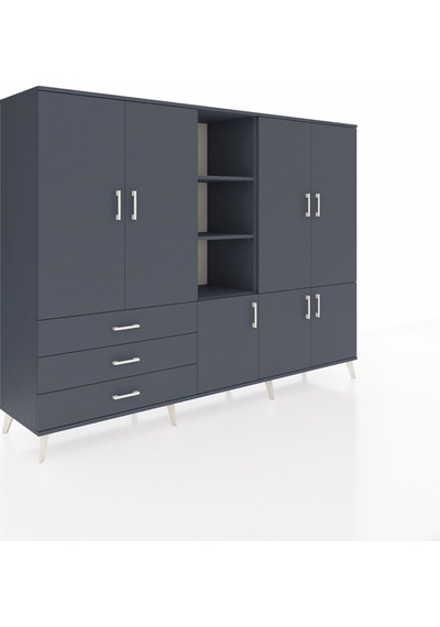 Hyperion Dolap 11 Raflı 3 Çekmeceli 7 Kapaklı 220x44x163 Antrasit Antrasit-antrasit Hyperion Dolap 11 Raflı 3 Çekmeceli 7 Kapaklı 220x44x163 Antrasit Antrasit-antrasit