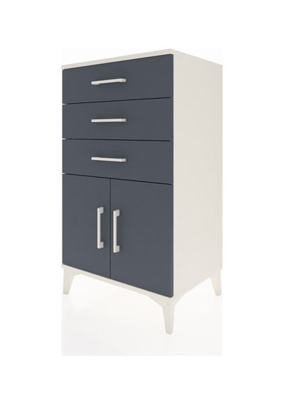 Hyperion Komodin Tek Raflı 3 Çekmeceli 2 Kapaklı 60x44x106 Aytaşı-antrasit Aytası