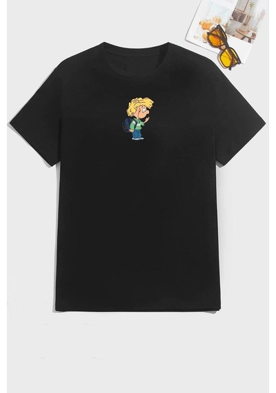 Flood Of Style Unisex Cedric Üzümlü Kekim Baskılı T-shirt Siyah