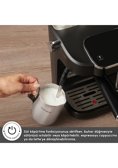 Karaca Hatır Perfetto Dijital Ve Dokunmatik Ekranlı Espresso Ve Türk Kahve Makinesi