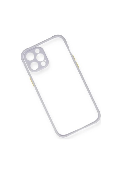 İphone 12 Kılıf Miami Şeffaf Silikon - Lila