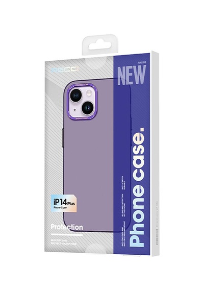 Apple Uyumlu iPhone 14 Kılıf Metal Kamera Çerçeveli Recci Glaze Serisi Kapak Siyah