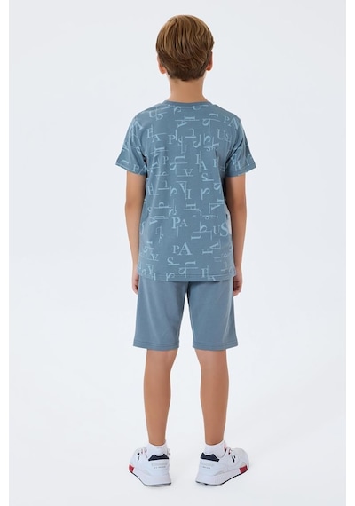U.S. Polo Assn. Erkek Çocuk 2 Li Bermuda T-şhirt Takım Gri-2301 Gri