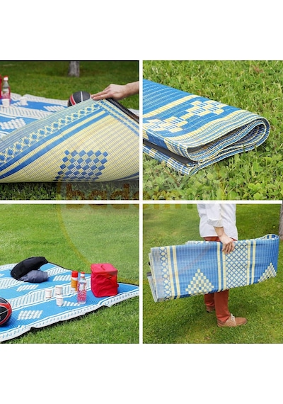 Plastik Hasır Halı Kilim Piknik Cami Park Plaj Bahçe Balkon Teras Kamp Outdoor Karavan 140 X 230 Cm 98 x 98