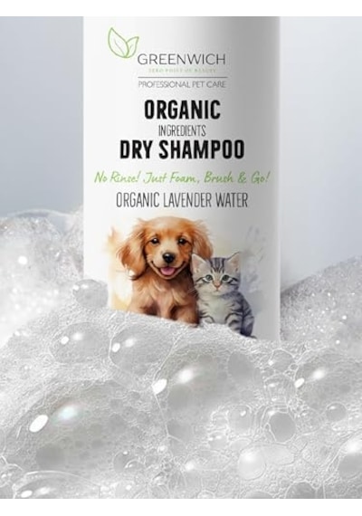 Greenwich Köpek Ve Kedi İçin Durulamaya Gerek Olmayan Lavanta Özlü Temizleme Köpüğü, 150 Ml