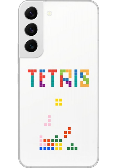 Galaxy S22 Uyumlu Şeffaf Kılıf 3 Tetris Tasarımlı