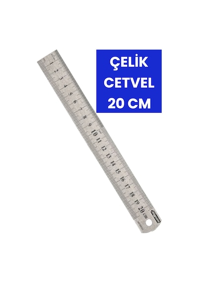 30 Cm Çelik Cetvel Metre Paslanmaz 20 Cm Çok Renkli