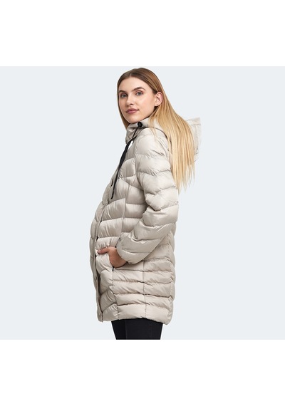 Slazenger GWEN Kadın Kapüşonlu Şişme Beyaz Mont & Kaban
