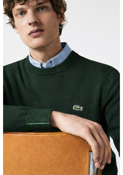 Lacoste Men's Regular Fit Crew Neck Dark Green Bisiklet Yaka Organik Pamuk Kazak Koyu Yeşil Lacoste Men's Regular Fit Crew Neck Dark Green Bisiklet Yaka Organik Pamuk Kazak Koyu Yeşil