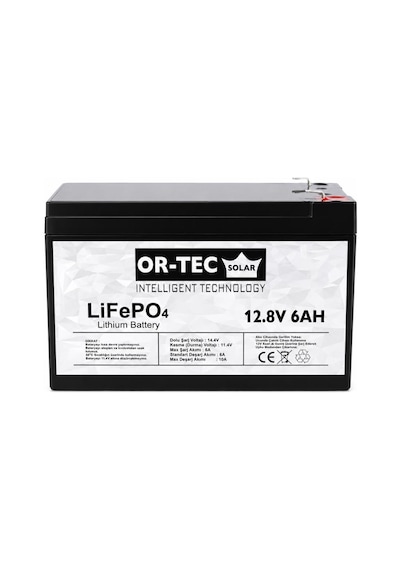 Or-tec 12.8v 6ah Lifepo4 Akülü Araba - Ups Aküsü