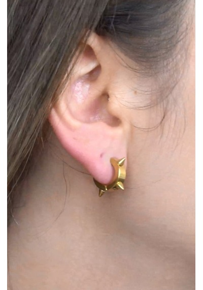 Çivili Geçmeli Unisex Erkek Kadın Çelik Küpe 3 MM 3 Renk Mse3