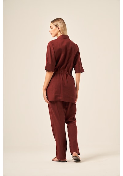 Ftz Women Kadın Keten Takım Bordo 31196 Bordo