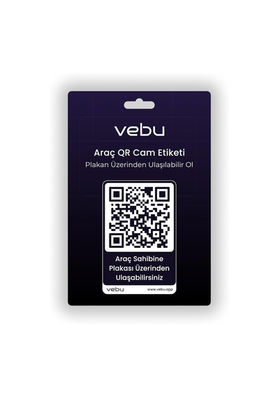 Vebu Araç Qr Kod Cam Etiketi, Dijital Numaratör, Plaka Üzerinden Ulaşılabilir Ol