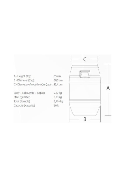 Plastik Varil - Bidon 50 Lt.