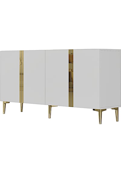 Ka1598bg Anka Konsol Ve Tv Sehpası Beyaz-gold 150cm
