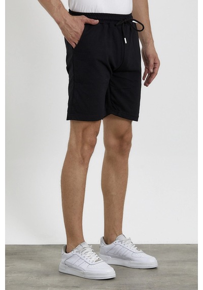 Tarzsokak Unisex Slim Fitt/dar Siyah 2 Iplik Yazlık Ince Spor Şort
