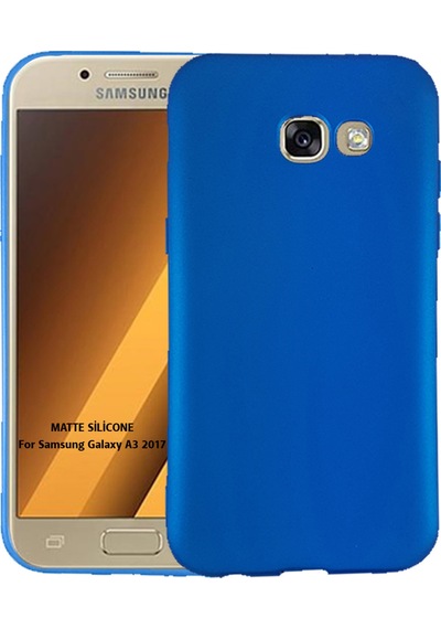 Samsung Galaxy Uyumlu A3 2017 (A320) Arka Kapak Silikon Kılıf + Temperli Cam Ekran Koruyucu