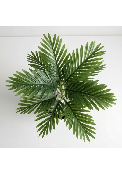 100 Cm Yapay Areca Palmiyesi Premium Dekoratif İç Mekan Bitkisi Siyah Plastik Saksı Yeşil