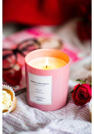Le Jardin Vanilla Bourbon Kokulu 2'li Mum Seti Pembe 120 Gr - 200 Gr Renkli